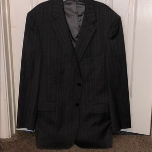 Jos A. Banks gray Pinstripe coat